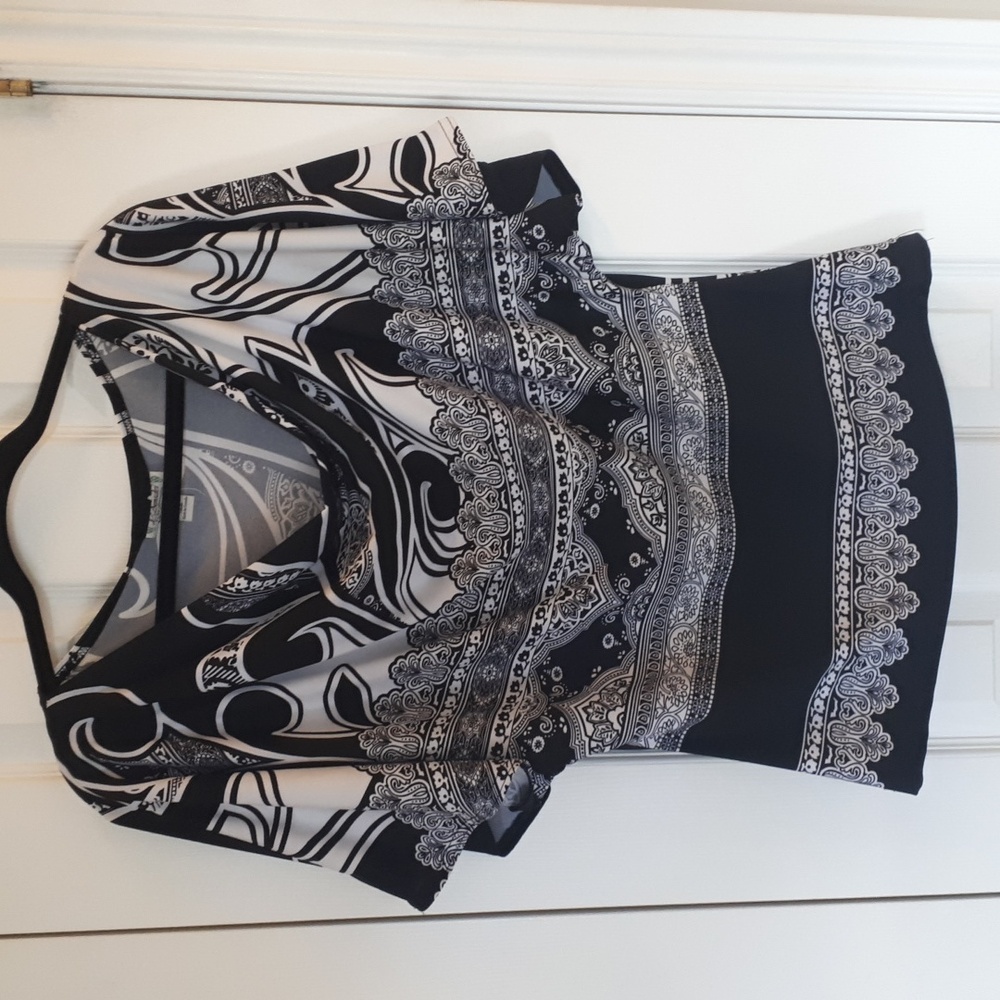 Black and White Patterned Top